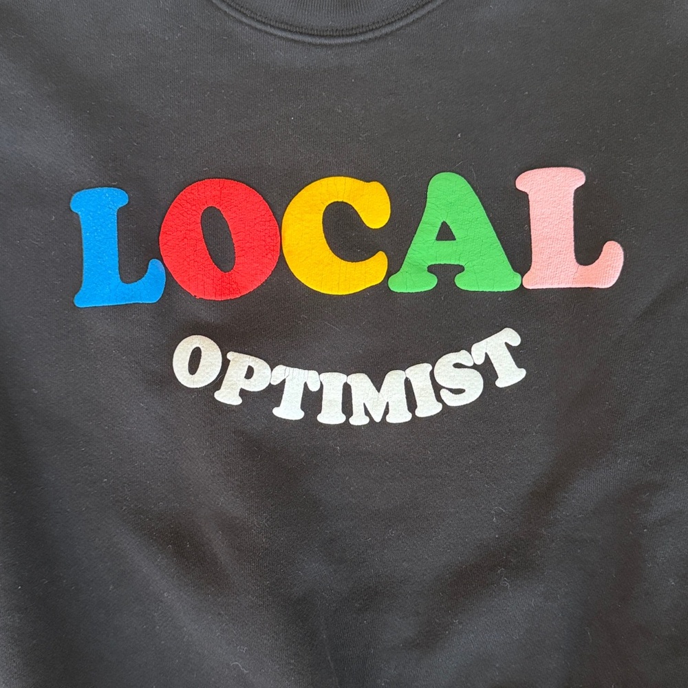 Madhappy Local Optimist Black crewneck Sweatshirt - Picture 2 of 5